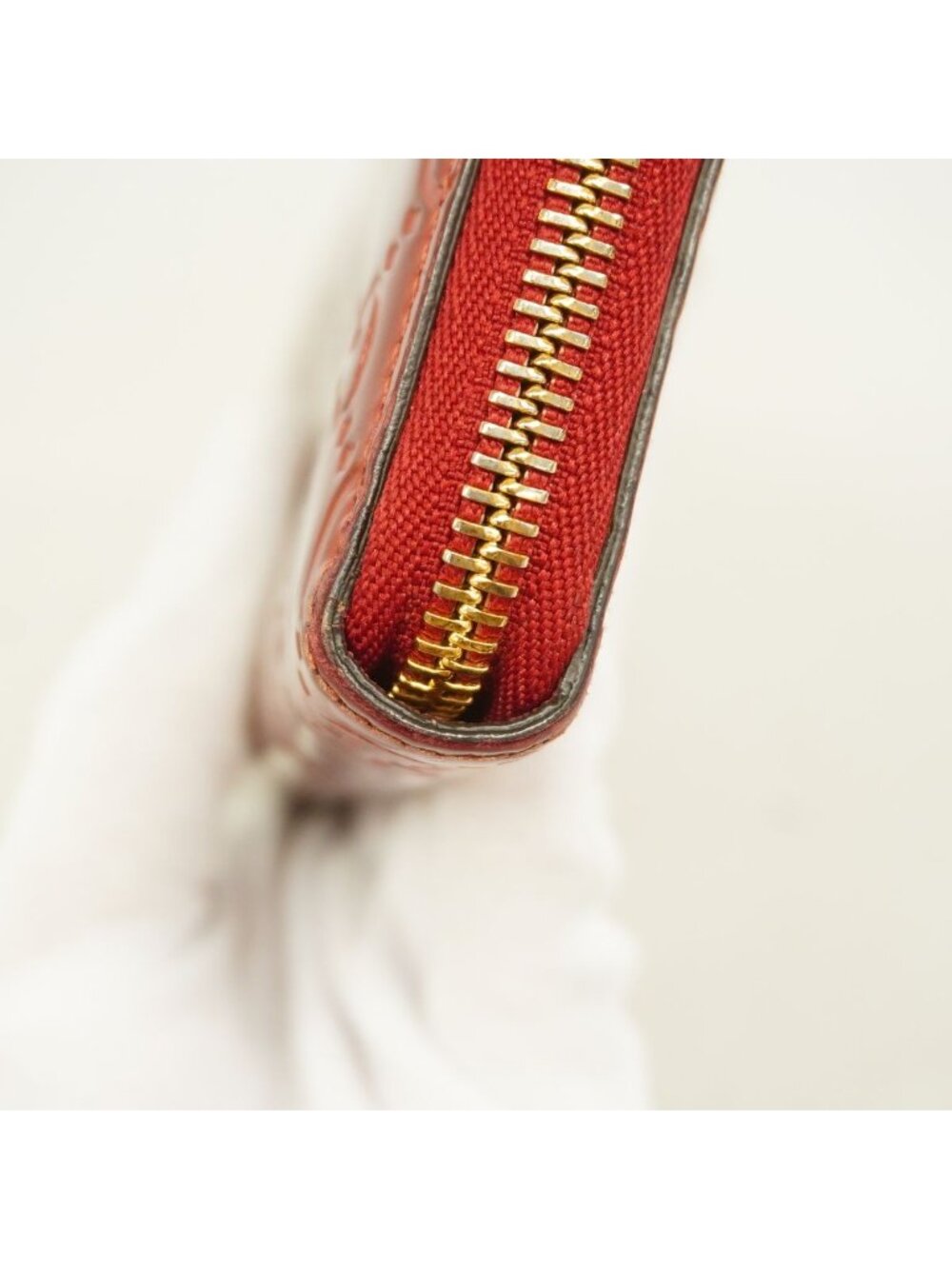 Gucci Wallet Guccissima Patent Red Champagne Gold - Picture 5 of 7